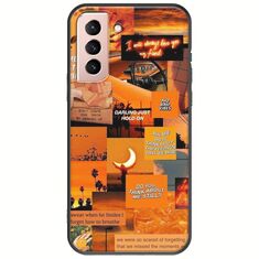 Aesthetic Orange Samsung Galaxy S22 Black TPU (Μαύρη Σιλικόνη)