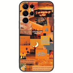 Aesthetic Orange Samsung Galaxy S22 Ultra Black TPU (Μαύρη Σιλικόνη)