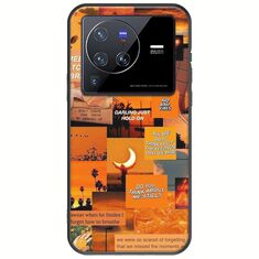 Aesthetic Orange Vivo X80 Pro Black TPU (Μαύρη Σιλικόνη)