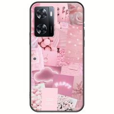 Aesthetic Pink Oppo A57 4G Black TPU (Μαύρη Σιλικόνη)