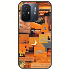 Aesthetic Orange Xiaomi Redmi 12C Black TPU (Μαύρη Σιλικόνη)