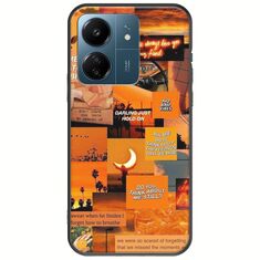 Aesthetic Orange Xiaomi Poco C65 Black TPU (Μαύρη Σιλικόνη)