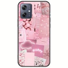 Aesthetic Pink Motorola Moto G54 5G Black TPU (Μαύρη Σιλικόνη)