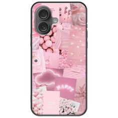 Aesthetic Pink iPhone 16 Plus Black TPU (Μαύρη Σιλικόνη)