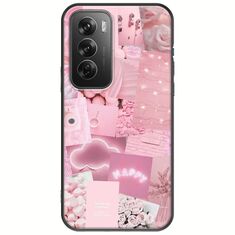 Aesthetic Pink Oppo Reno 12 Pro 5G Black TPU (Μαύρη Σιλικόνη)