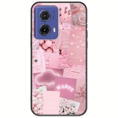 Aesthetic Pink Motorola Moto G85 5G Black TPU (Μαύρη Σιλικόνη)