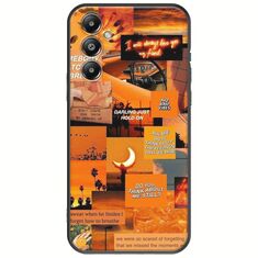Aesthetic Orange Samsung Galaxy S25 FE 5G Black TPU (Μαύρη Σιλικόνη)