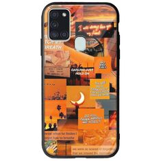 Aesthetic Orange Samsung Galaxy A21s Groove TPU (Tempered Glass και TPU)