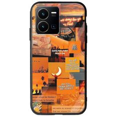 Aesthetic Orange Vivo Y35 Groove TPU (Tempered Glass και TPU)