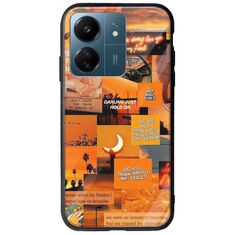 Aesthetic Orange Xiaomi Poco C65 Groove TPU (Tempered Glass και TPU)
