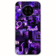 Aesthetic Purple Huawei Nova 8i Flexible TPU (Διάφανη Σιλικόνη)