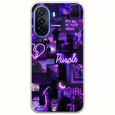 Aesthetic Purple Huawei Nova Y70 Flexible TPU (Διάφανη Σιλικόνη)