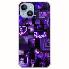 Aesthetic Purple iPhone 15 Flexible TPU (Διάφανη Σιλικόνη)