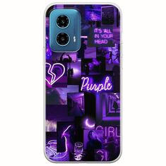 Aesthetic Purple Motorola Moto G34 5G Flexible TPU (Διάφανη Σιλικόνη)