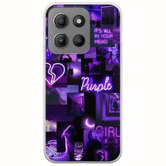 Aesthetic Purple Motorola Moto G15 Flexible TPU (Διάφανη Σιλικόνη)