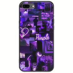 Aesthetic Purple iPhone 7 Plus Black TPU (Μαύρη Σιλικόνη)
