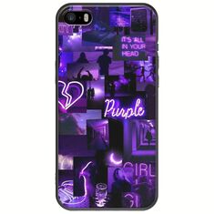 Aesthetic Purple iPhone 5/5s/SE 2016 Black TPU (Μαύρη Σιλικόνη)