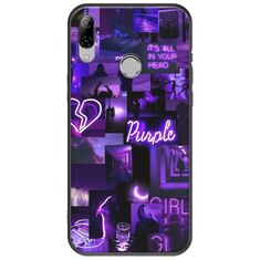 Aesthetic Purple Huawei P20 Lite Black TPU (Μαύρη Σιλικόνη)