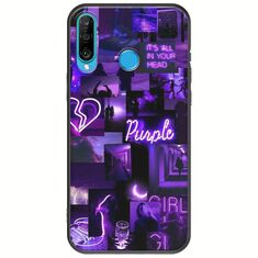 Aesthetic Purple Huawei P30 Lite Black TPU (Μαύρη Σιλικόνη)