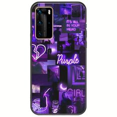 Aesthetic Purple Huawei P40 Pro Black TPU (Μαύρη Σιλικόνη)