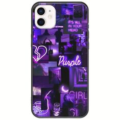 Aesthetic Purple iPhone 12 Black TPU (Μαύρη Σιλικόνη)