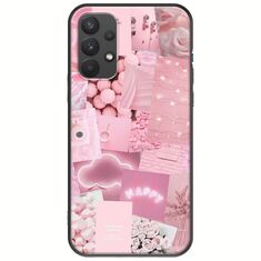 Aesthetic Pink Samsung Galaxy A32 4G Black TPU (Μαύρη Σιλικόνη)
