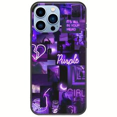 Aesthetic Purple iPhone 14 Pro Max Black TPU (Μαύρη Σιλικόνη)