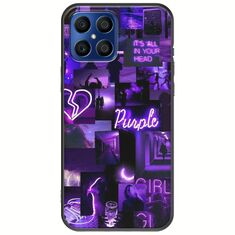Aesthetic Purple Honor X8 Black TPU (Μαύρη Σιλικόνη)
