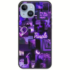 Aesthetic Purple iPhone 15 Black TPU (Μαύρη Σιλικόνη)