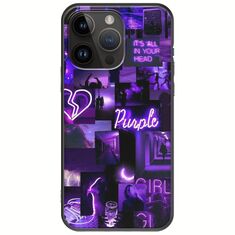 Aesthetic Purple iPhone 15 Pro Max Black TPU (Μαύρη Σιλικόνη)