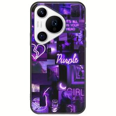 Aesthetic Purple Huawei Pura 70 Pro Black TPU (Μαύρη Σιλικόνη)