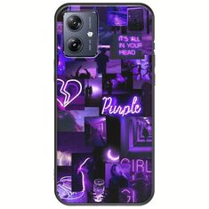 Aesthetic Purple Motorola Moto G54 5G Black TPU (Μαύρη Σιλικόνη)