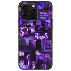 Aesthetic Purple iPhone 16 Pro Max Black TPU (Μαύρη Σιλικόνη)