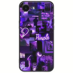Aesthetic Purple iPhone 16e Black TPU (Μαύρη Σιλικόνη)