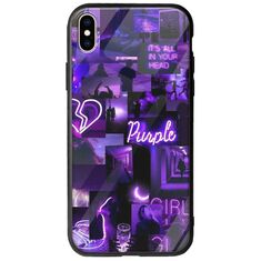 Aesthetic Purple iPhone X / XS Groove TPU (Tempered Glass και TPU)