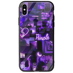 Aesthetic Purple iPhone XS Max Groove TPU (Tempered Glass και TPU)
