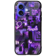 Aesthetic Purple iPhone 16 Groove TPU (Tempered Glass και TPU)