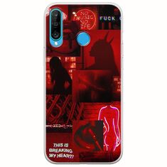 Aesthetic Red Huawei P30 Lite Flexible TPU (Διάφανη Σιλικόνη)