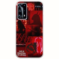 Aesthetic Red Huawei P40 Flexible TPU (Διάφανη Σιλικόνη)