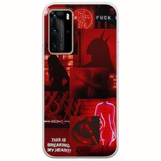 Aesthetic Red Huawei P40 Pro Flexible TPU (Διάφανη Σιλικόνη)