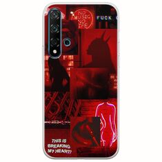 Aesthetic Red Huawei Nova 5T Flexible TPU (Διάφανη Σιλικόνη)