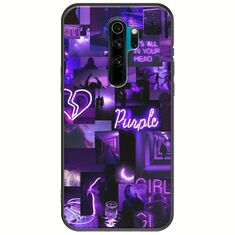Aesthetic Purple Xiaomi Redmi Note 8 Pro Black TPU (Μαύρη Σιλικόνη)