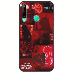 Aesthetic Red Huawei P40 Lite E Black TPU (Μαύρη Σιλικόνη)