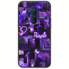 Aesthetic Purple OnePlus 8 Pro Black TPU (Μαύρη Σιλικόνη)