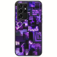 Aesthetic Purple Samsung Galaxy S21 Ultra Black TPU (Μαύρη Σιλικόνη)