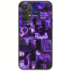 Aesthetic Purple Samsung Galaxy A32 4G Black TPU (Μαύρη Σιλικόνη)