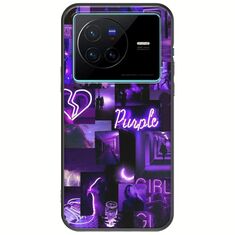 Aesthetic Purple Vivo X80 Black TPU (Μαύρη Σιλικόνη)