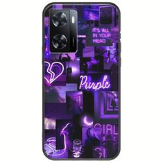 Aesthetic Purple Oppo A57 4G Black TPU (Μαύρη Σιλικόνη)
