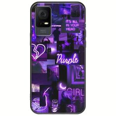Aesthetic Purple TCL 406 Black TPU (Μαύρη Σιλικόνη)