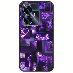 Aesthetic Purple Realme C55 Black TPU (Μαύρη Σιλικόνη)